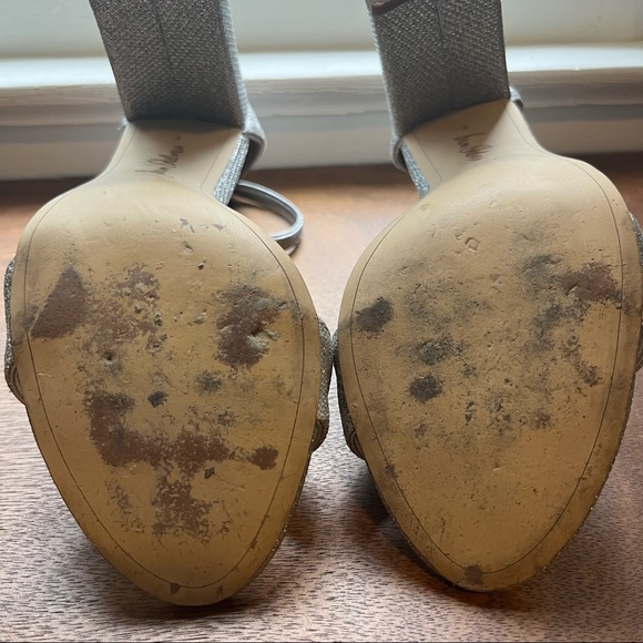 SAM EDELMAN 🪩 sparkly silver ‘Yaro’ block hells 8 - Picture 9 of 9